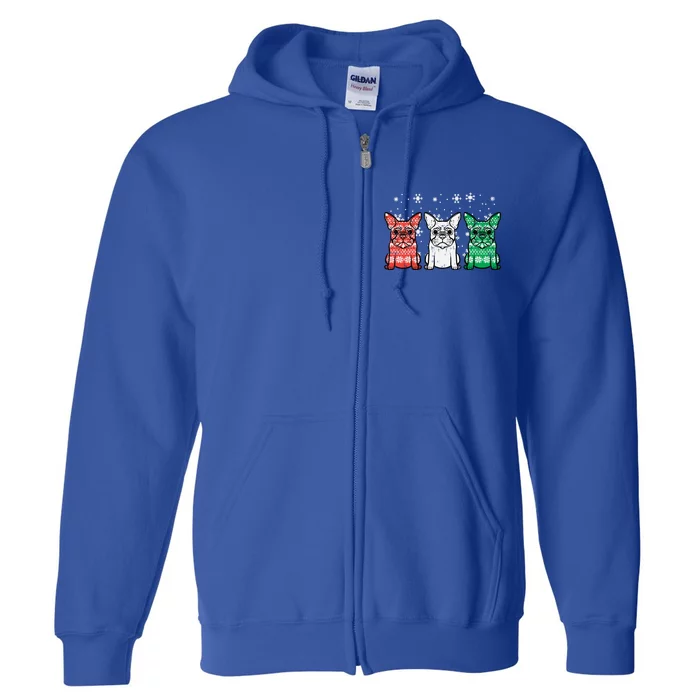 Christmas French Bulldogs Xmas Frenchie Dog Gift Full Zip Hoodie