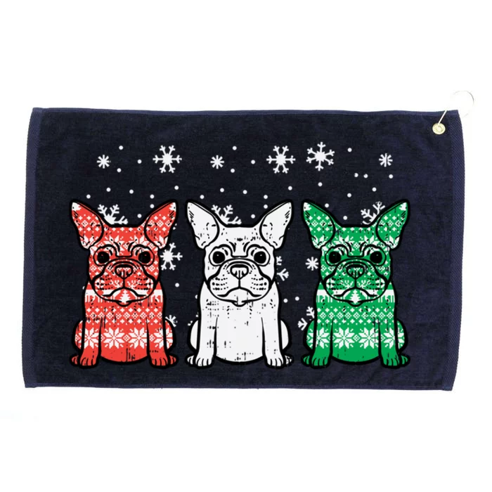 Christmas French Bulldogs Xmas Frenchie Dog Gift Grommeted Golf Towel