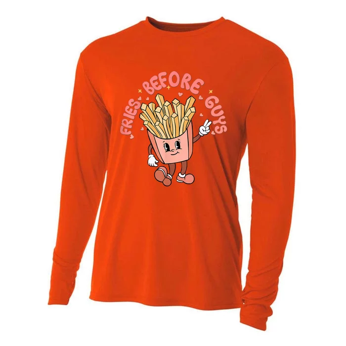 Cutes Fries Before Guys Valentines Foodie Lover Valentine Cooling Performance Long Sleeve Crew