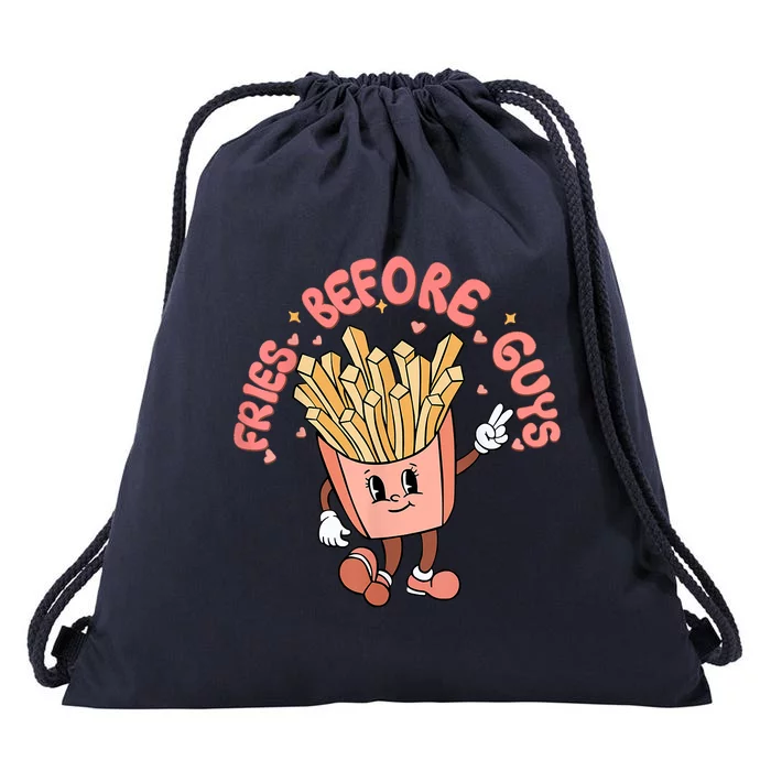 Cutes Fries Before Guys Valentines Foodie Lover Valentine Drawstring Bag