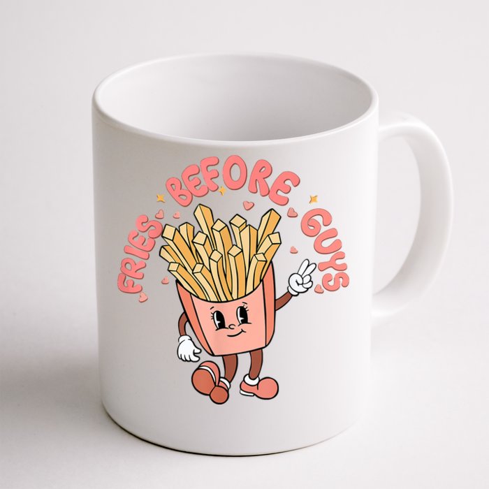 Cutes Fries Before Guys Valentines Foodie Lover Valentine Front & Back Coffee Mug