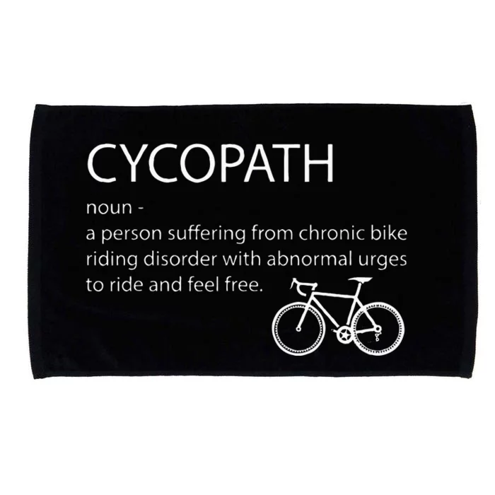 Cycopath Funny Bike Cycle Cyclist Pun Quote Humor Microfiber Hand Towel