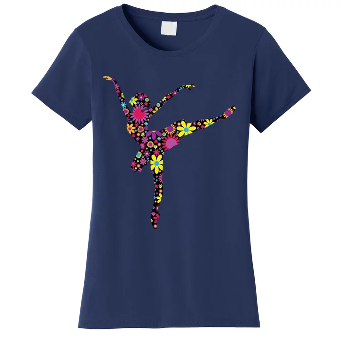 Colorful Flower Ballerina Girl Gift Tee For Ballet Women's T-Shirt