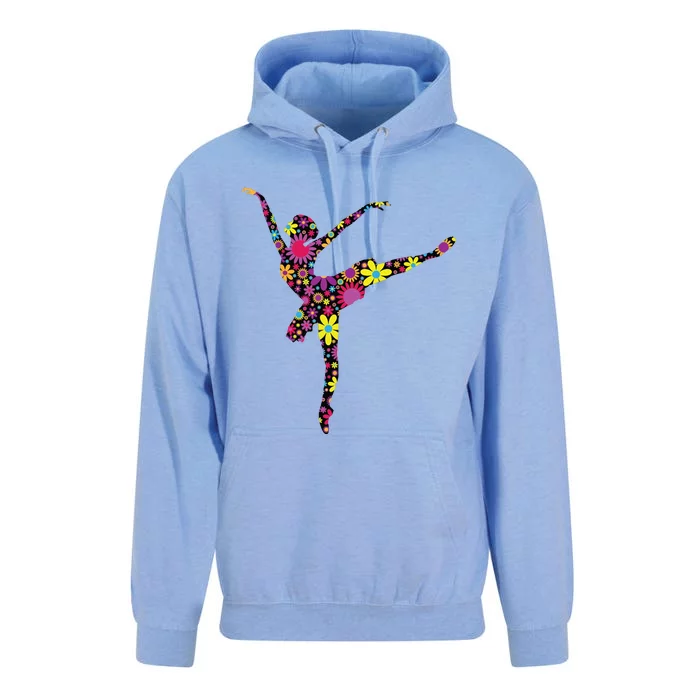 Colorful Flower Ballerina Girl Gift Tee For Ballet Unisex Surf Hoodie