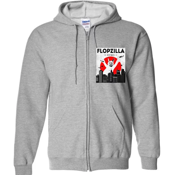 Catzilla Funny Big Floppa Meme Flopzilla Caracal Cat Lover Full Zip Hoodie