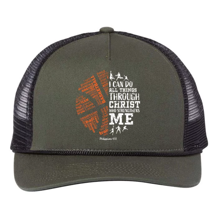 Christian Funny Basketball Bible Verses Gifts Pullover Retro Rope Trucker Hat Cap