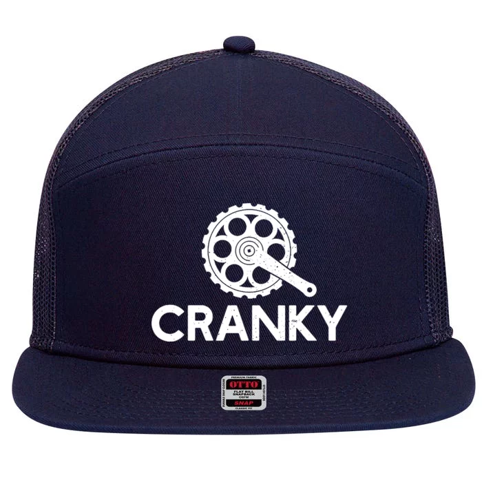 Cranky Funny Bike Gifts Cycling Bike Lover 7 Panel Mesh Trucker Snapback Hat