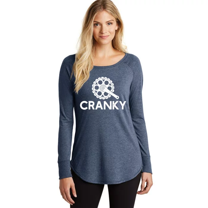 Cranky Funny Bike Gifts Cycling Bike Lover Women's Perfect Tri Tunic Long Sleeve Shirt