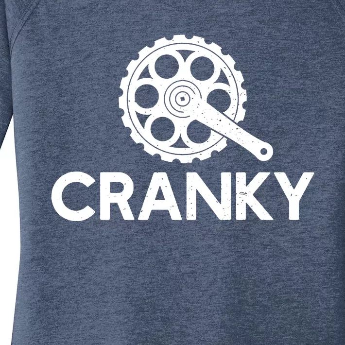 Cranky Funny Bike Gifts Cycling Bike Lover Women's Perfect Tri Tunic Long Sleeve Shirt