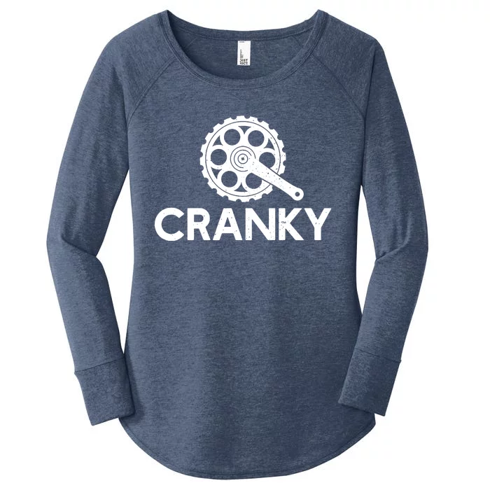 Cranky Funny Bike Gifts Cycling Bike Lover Women's Perfect Tri Tunic Long Sleeve Shirt