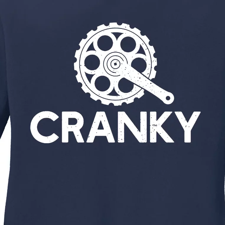 Cranky Funny Bike Gifts Cycling Bike Lover Ladies Long Sleeve Shirt