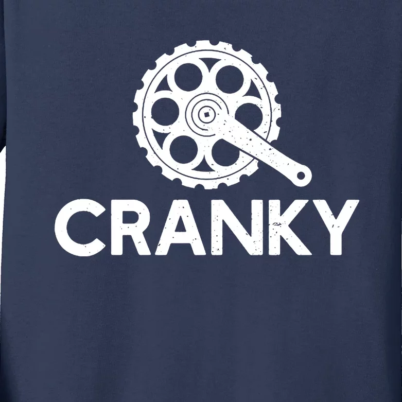 Cranky Funny Bike Gifts Cycling Bike Lover Kids Long Sleeve Shirt