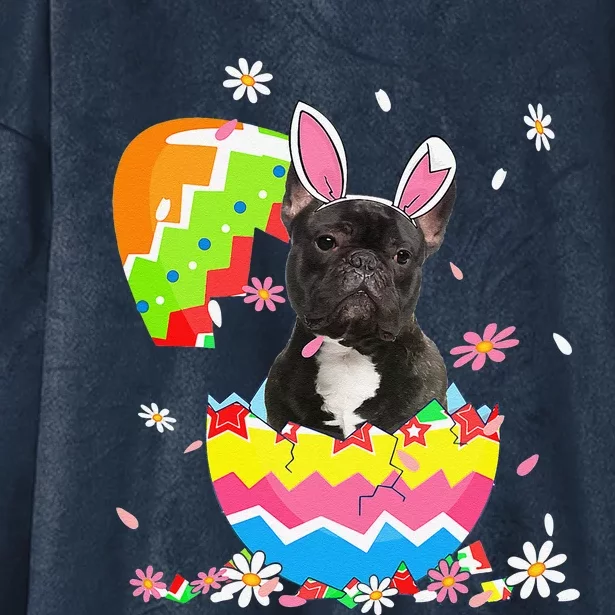 Cute French Bulldog Egg Easter Day Dog Dad Dog Mom Hooded Wearable Blanket