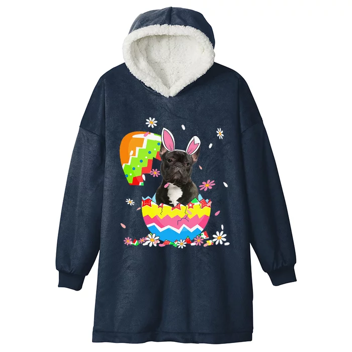 Cute French Bulldog Egg Easter Day Dog Dad Dog Mom Hooded Wearable Blanket