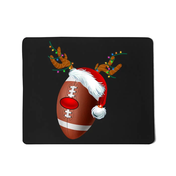 Christmas Football Ball Santa Hat Reindeer Xmas Mousepad