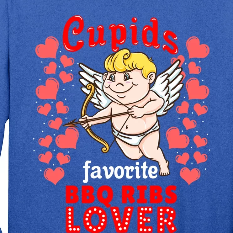 Cupids Favorite Bbq Ribs Lover Valentines Day Gift Long Sleeve Shirt