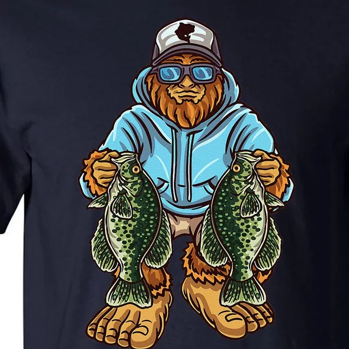 Crappie Fishing Bigfoot Panfishing Fishermen Tall T-Shirt