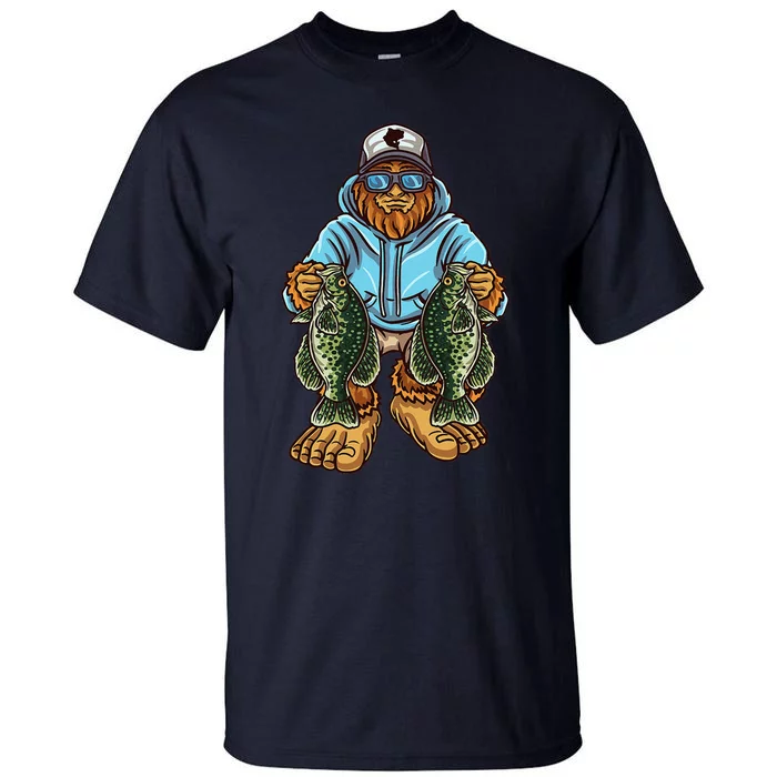 Crappie Fishing Bigfoot Panfishing Fishermen Tall T-Shirt