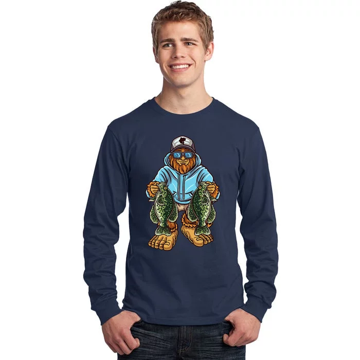 Crappie Fishing Bigfoot Panfishing Fishermen Tall Long Sleeve T-Shirt