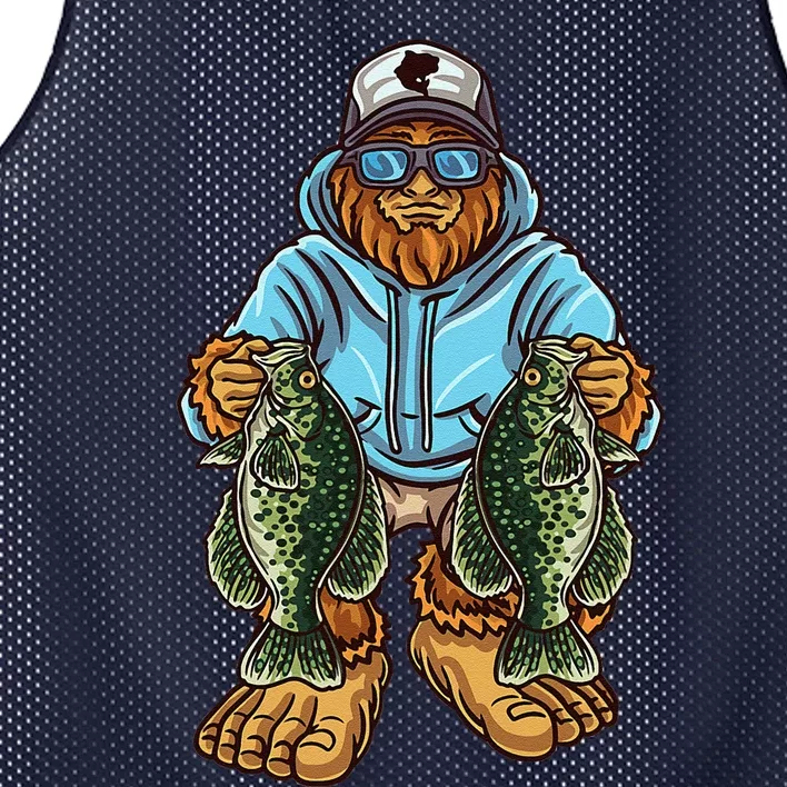 Crappie Fishing Bigfoot Panfishing Fishermen Mesh Reversible Basketball Jersey Tank