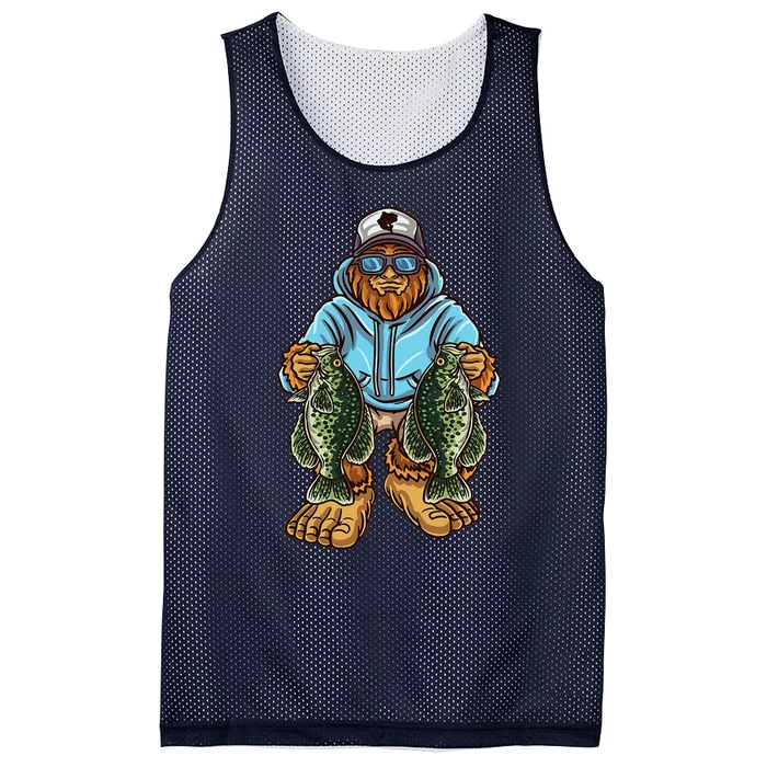 Crappie Fishing Bigfoot Panfishing Fishermen Mesh Reversible Basketball Jersey Tank