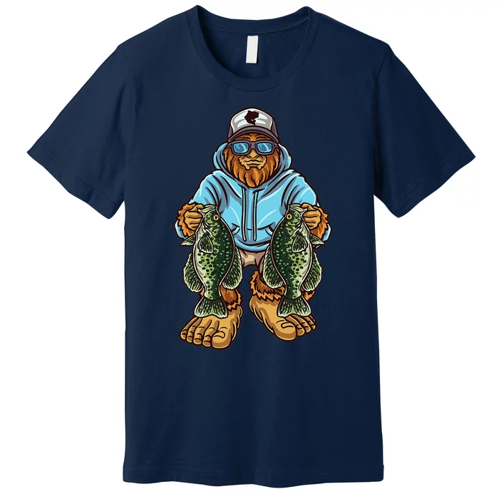 Crappie Fishing Bigfoot Panfishing Fishermen Premium T-Shirt