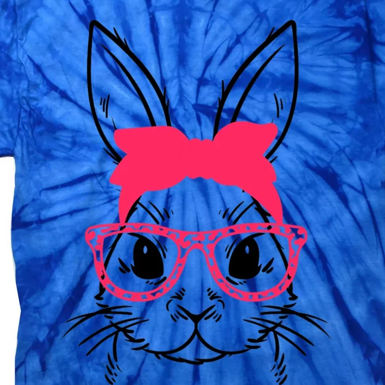 Cute Face Bunny Rabbit Glasses Bandana Happy Easter Day Meaningful Gift Tie-Dye T-Shirt