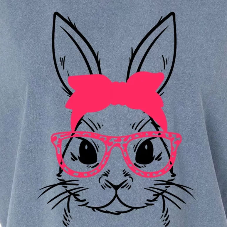 Cute Face Bunny Rabbit Glasses Bandana Happy Easter Day Meaningful Gift Garment-Dyed Women's Muscle Tee