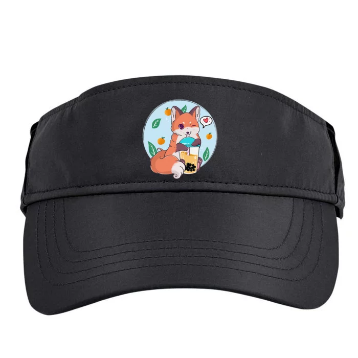 Cute Fox Boba Shirt Bubble Tea Kawaii Anime Adult Drive Performance Visor