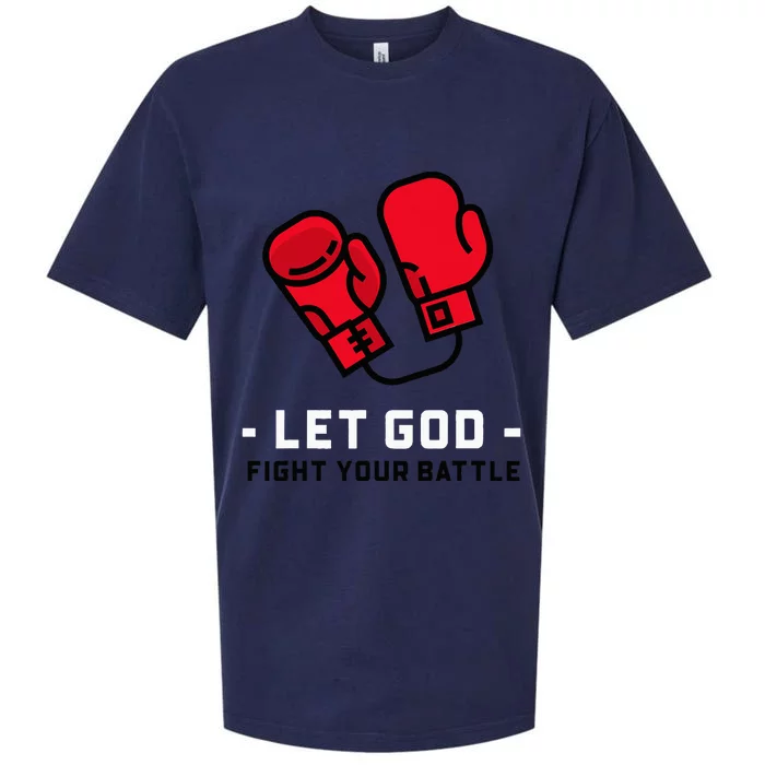 Cute Faith Based Let God Fight Your Battle. Sueded Cloud Jersey T-Shirt