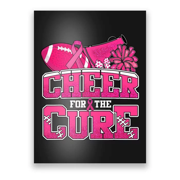 Cheer For Breast Cancer Sport Cheerleader Football Poster