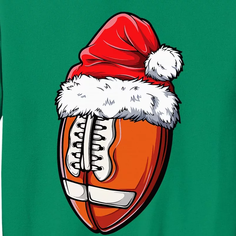 Christmas Football Ball Santa Hat Xmas Team Sport Sweatshirt