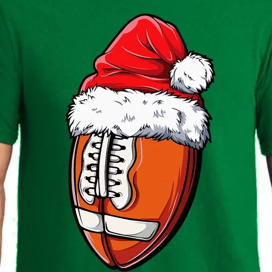 Christmas Football Ball Santa Hat Xmas Team Sport Pajama Set