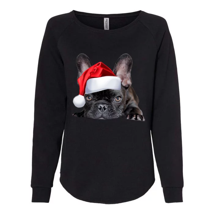 Cute French Bulldog Santa Hat Frenchie Image Christmas Gift Funny Gift Womens California Wash Sweatshirt