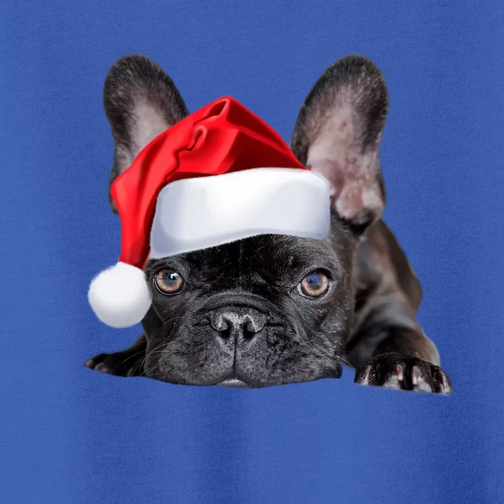 Cute French Bulldog Santa Hat Frenchie Image Christmas Gift Funny Gift Toddler T-Shirt