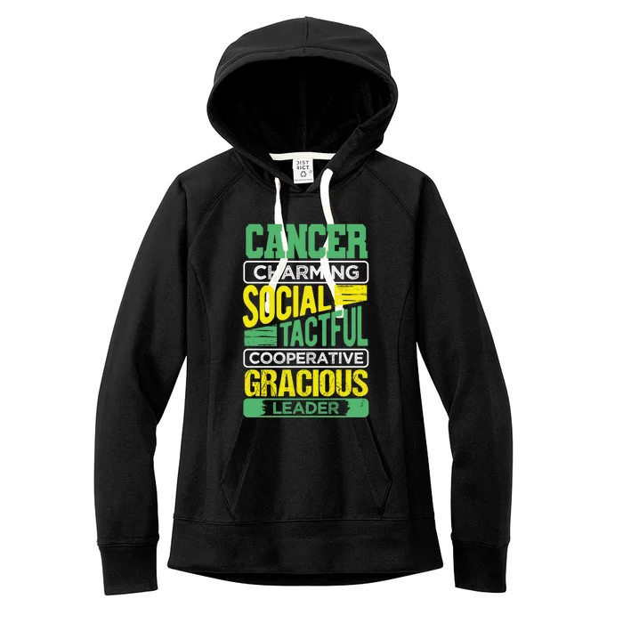 Cancer Facts Birthday Gift Astrology Horoscope Cancer Zodiac Gift Women's Fleece Hoodie