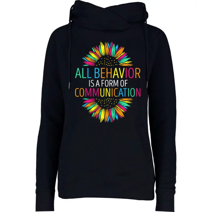 Communication Funny Behavioral Therapist Womens Funnel Neck Pullover Hood