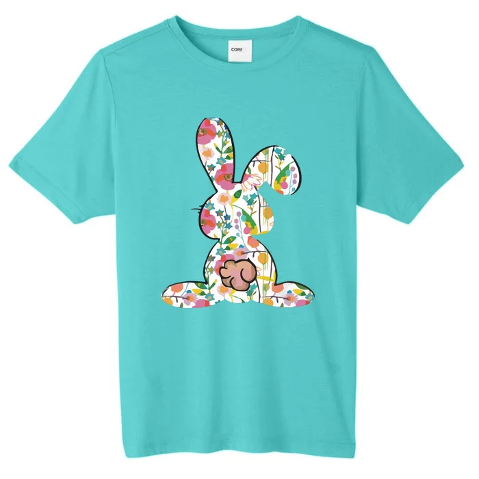 Cute Floral Bunny Gift For Easter Eggs Hunting ChromaSoft Performance T-Shirt