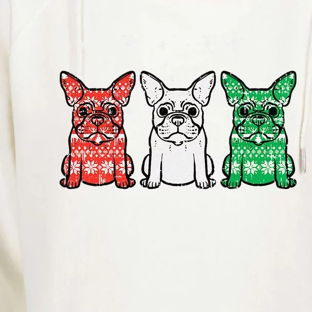 Christmas French Bulldogs Xmas Frenchie Dog Funny Funny Womens Funnel Neck Pullover Hood