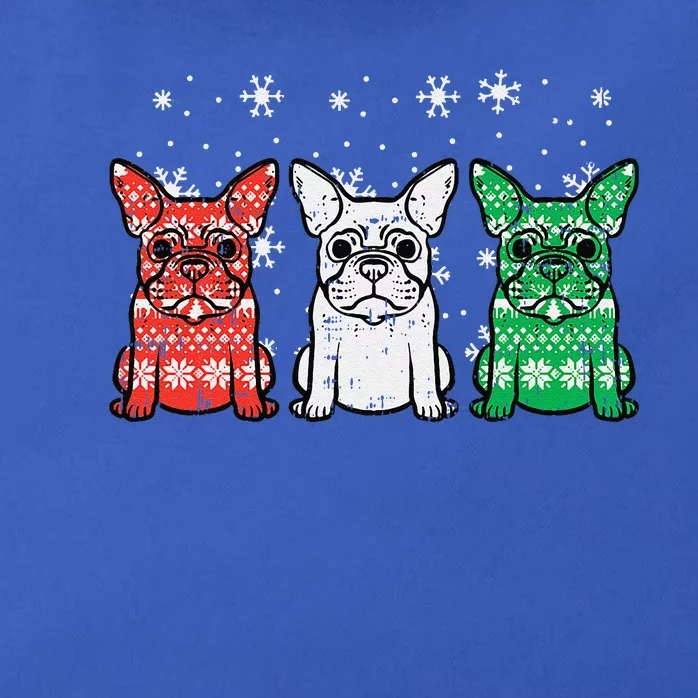 Christmas French Bulldogs Xmas Frenchie Dog Funny Funny Zip Tote Bag