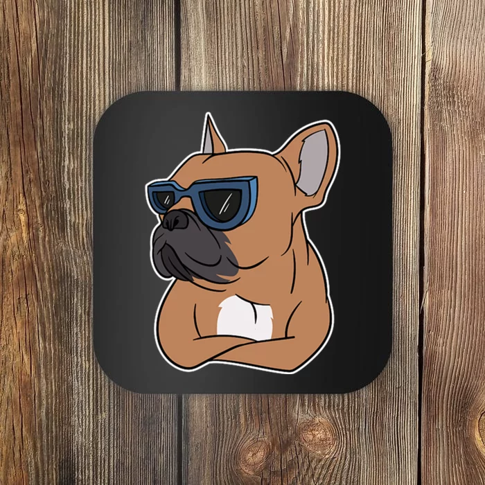 Cool French Bulldog Sunglasses Coaster