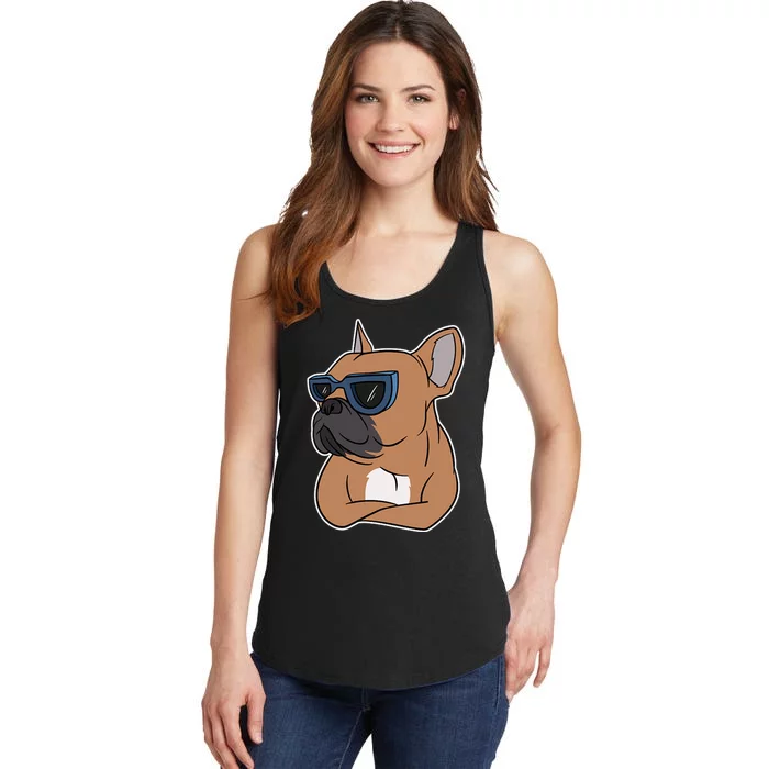 Cool French Bulldog Sunglasses Ladies Essential Tank