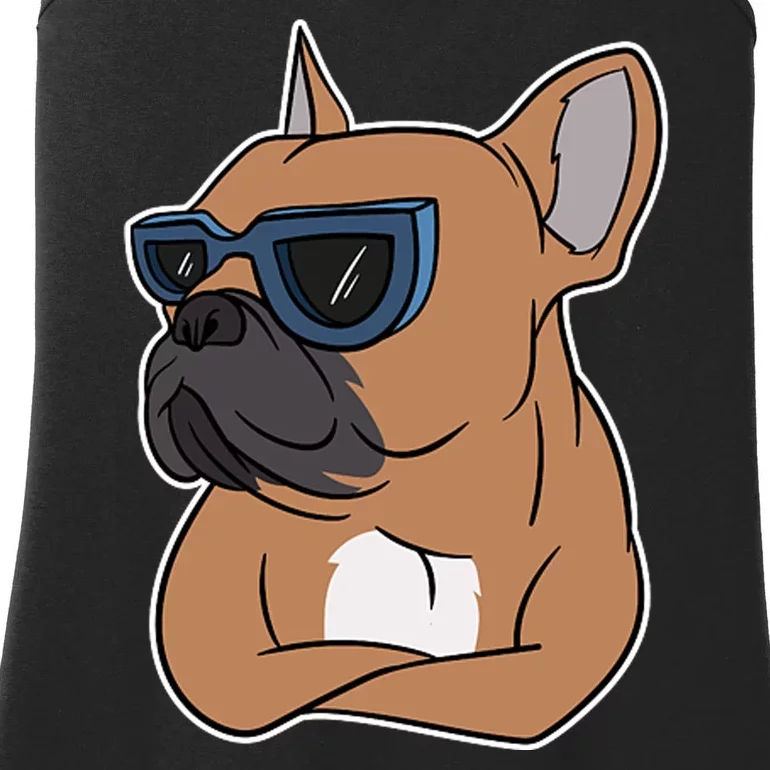 Cool French Bulldog Sunglasses Ladies Essential Tank