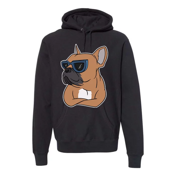 Cool French Bulldog Sunglasses Premium Hoodie