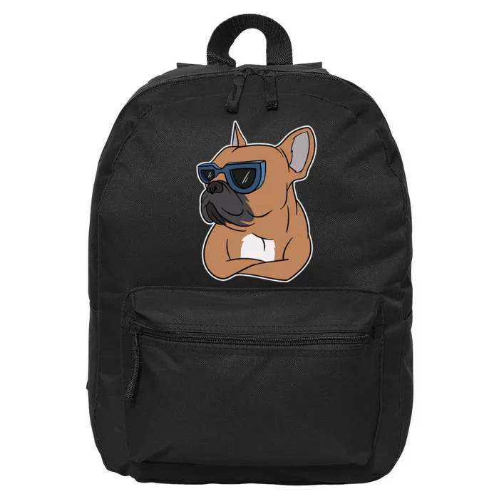 Cool French Bulldog Sunglasses 16 in Basic Backpack