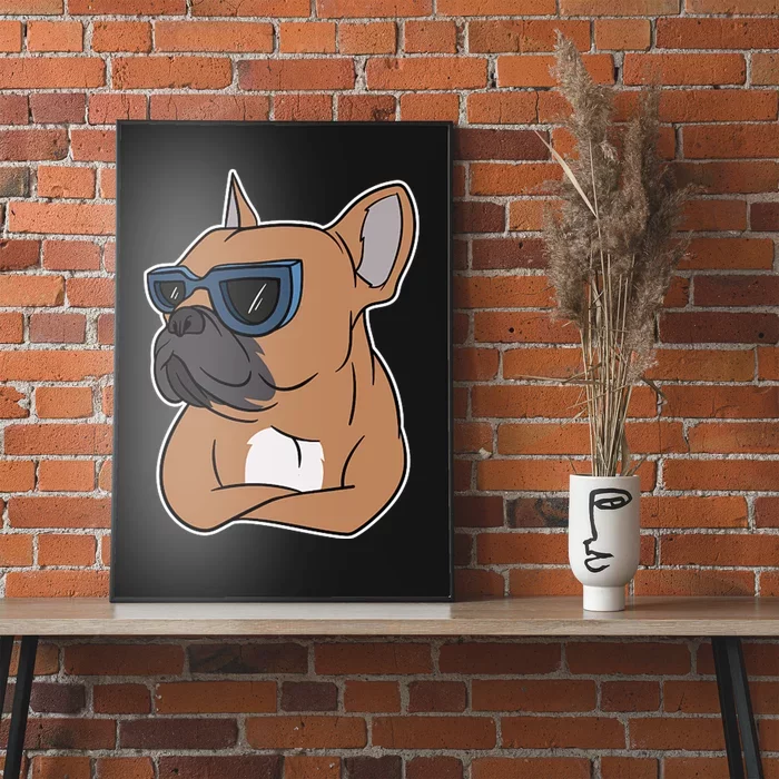 Cool French Bulldog Sunglasses Poster