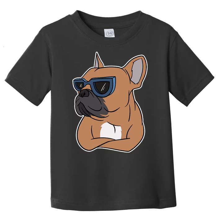 Cool French Bulldog Sunglasses Toddler T-Shirt