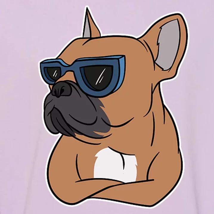 Cool French Bulldog Sunglasses Garment-Dyed Sweatshirt