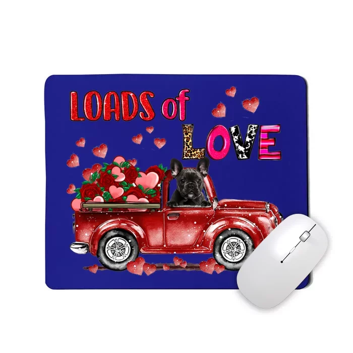 Cute French Bulldog Dog Driving Red Truck Happy Valentine's Gift Mousepad