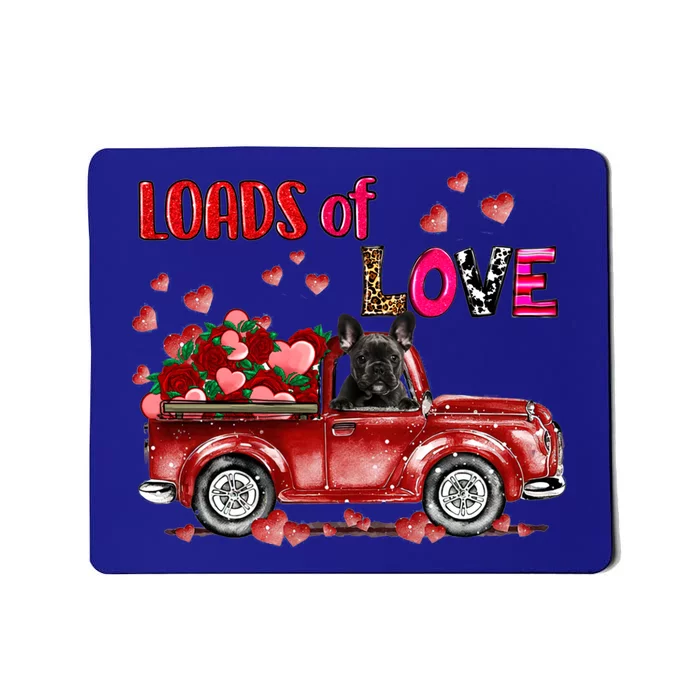 Cute French Bulldog Dog Driving Red Truck Happy Valentine's Gift Mousepad